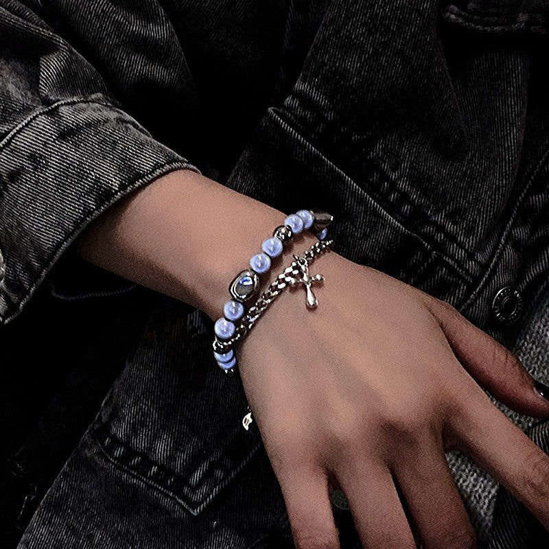 Elegant Reflective Pearl Bracelet