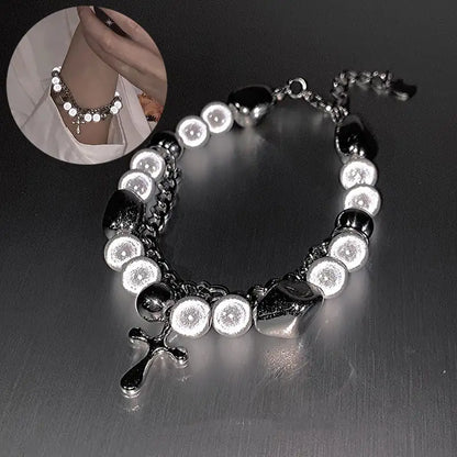 Elegant Reflective Pearl Bracelet